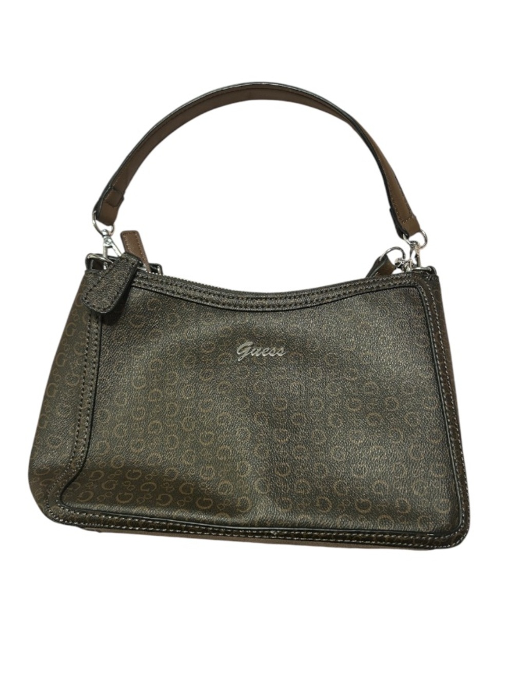 Guess Brown Logo Monogram Bag